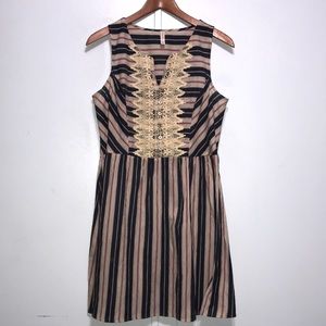 *Multi Angled Patterned Striped Vintage Dress*